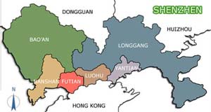 Map of Shenzhen